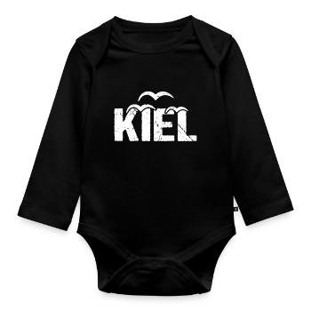 Kiel Möwe Hansestadt Kiel - Baby Bio-Langarm-Body - Schwarz - Vorne