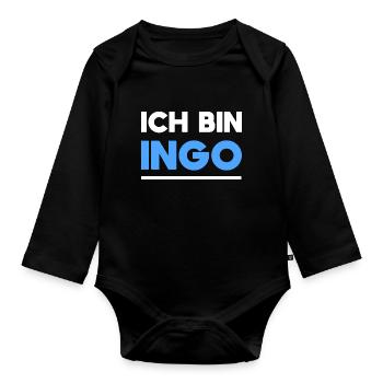 Ingo Name Spruch für stolze Ingos - Baby Bio-Langarm-Body - Schwarz - Vorne
