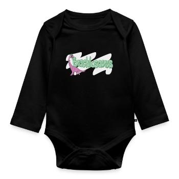 Brachiosaurus - Baby Bio-Langarm-Body - Schwarz - Vorne