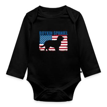 Boykin Spaniel - Organic Longsleeve Baby Bodysuit - black - Front