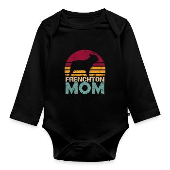 Frenchton Dog Mom Mom Mistress Vintage - Organic Longsleeve Baby Bodysuit - black - Front
