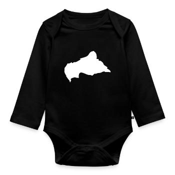 Drapeau de la carte de la République centrafricaine - Body Bébé bio manches longues - noir - Devant