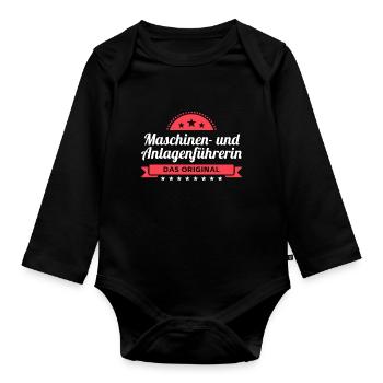 Maschinen- Anlagenführerin Design für Handwerker - Baby Bio-Langarm-Body - Schwarz - Vorne