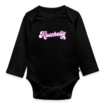 kuschelig | Farben änderbar - Baby Bio-Langarm-Body - Schwarz - Vorne