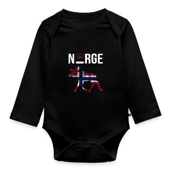 Norge Love - Baby Bio-Langarm-Body - Schwarz - Vorne