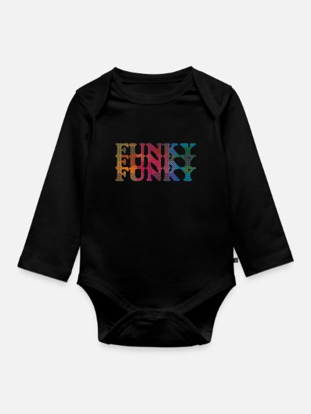 Funky - Baby Bio-Langarm-Body - Schwarz