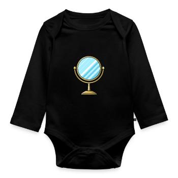 Cosmetic mirror mirror - Organic Longsleeve Baby Bodysuit - black - Front
