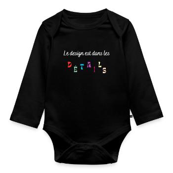 Le design est dans les détails - Body Bébé bio manches longues - noir - Devant