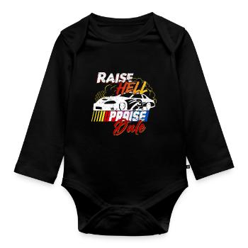 Raise Hell Praise Dale Funny Racer Citation - Body Bébé bio manches longues - noir - Devant