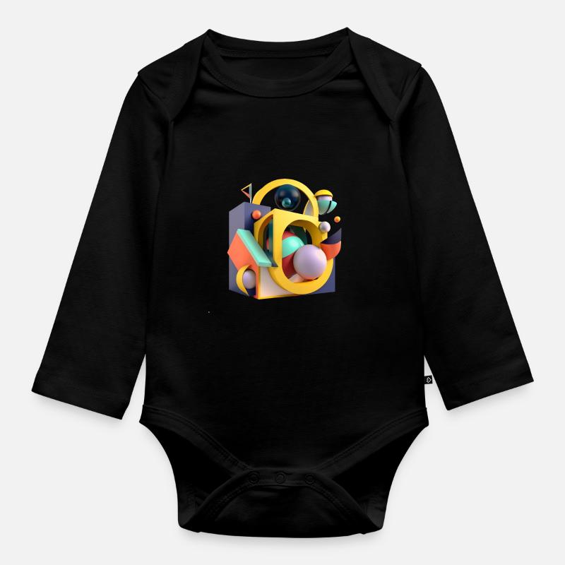 ..3D - Body Bébé bio manches longues - noir