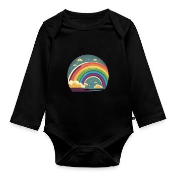 ARC-EN-CIEL - Body Bébé bio manches longues - noir - Devant