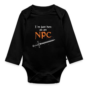 Fantasy RPG Quote for Sword Fighting - Organic Longsleeve Baby Bodysuit - black - Front