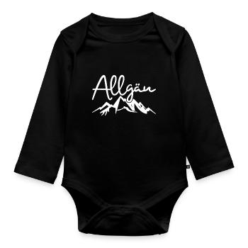 Allgäu Wandern Berge Natur - Baby Bio-Langarm-Body - Schwarz - Vorne
