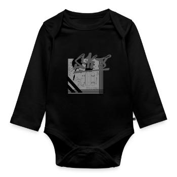 Skater sk8 spirit on rolls in grau - Baby Bio-Langarm-Body - Schwarz - Vorne