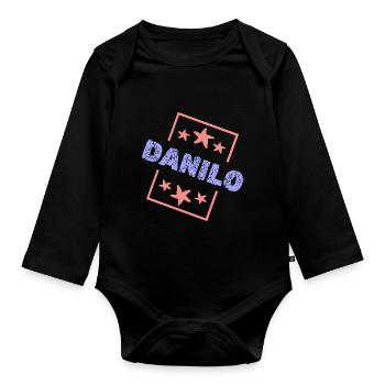 Gift for Danilo - Organic Longsleeve Baby Bodysuit - black - Front