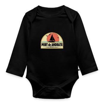 Port de Andratx - Organic Longsleeve Baby Bodysuit - black - Front
