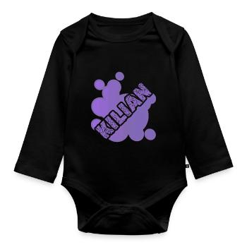 Pet for Kilian First name Animal - Organic Longsleeve Baby Bodysuit - black - Front