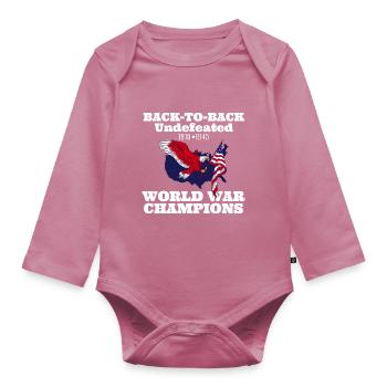Deux fois champion invaincu de la Seconde Guerre mondiale 4. - Body Bébé bio manches longues - mauve - Devant