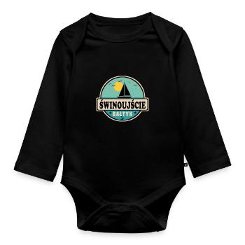 Swinemünde polnisch - Baby Bio-Langarm-Body - Schwarz - Vorne