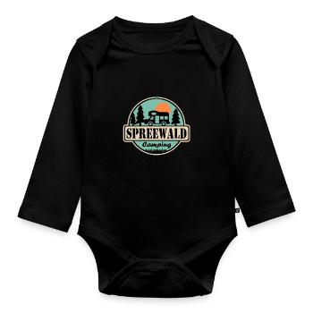 Spreewald Camping - Baby Bio-Langarm-Body - Schwarz - Vorne