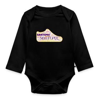 Santepee sneaker theme - Organic Longsleeve Baby Bodysuit - black - Front