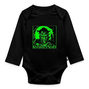 Dracula, grünes Gift - Baby Bio-Langarm-Body - Schwarz - Vorne