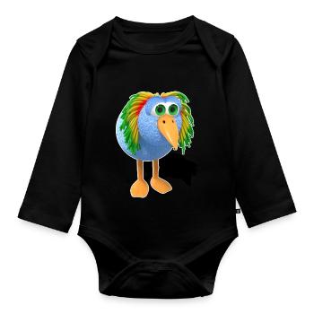 Reggae Bird Bob - Organic Longsleeve Baby Bodysuit - black - Front