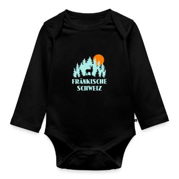 Fränkische Schweiz - Baby Bio-Langarm-Body - Schwarz - Vorne