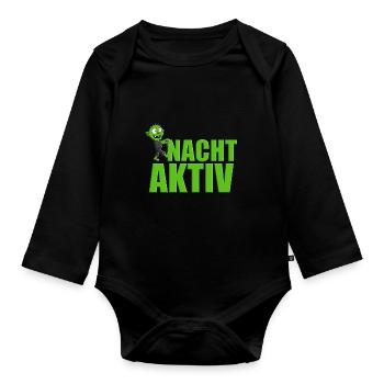 NACHTAKTIV - HALLOWEEN - ZOMBIE - Baby Bio-Langarm-Body - Schwarz - Vorne