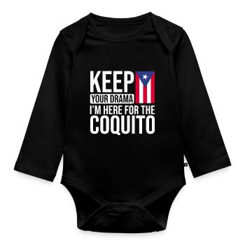 Puerto Rico Flagge | Puerto Ricaner Geschenkideen - Baby Bio-Langarm-Body - Schwarz - Vorne