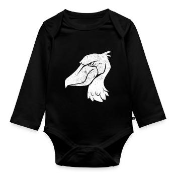 Schuhschnabel Vogel Ornithologe Wald I Geschenk - Baby Bio-Langarm-Body - Schwarz - Vorne