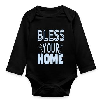 Bless your Home - Baby Bio-Langarm-Body - Schwarz - Vorne