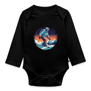 Snowboard ou ski puis après-ski - Body Bébé bio manches longues - noir - Devant