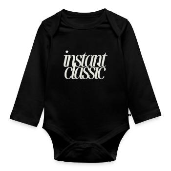 Instant Classic - Minimalist Text Design - Organic Longsleeve Baby Bodysuit - black - Front