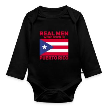 Puerto Rico Flagge | Puerto Ricaner Geschenkideen - Baby Bio-Langarm-Body - Schwarz - Vorne