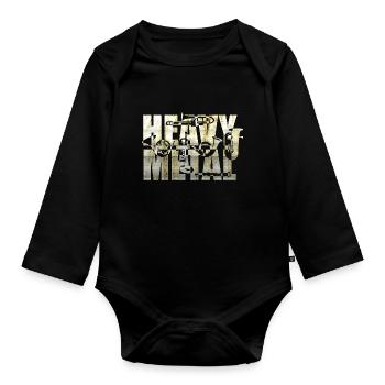 Brass band, marching band, trumpet - Organic Longsleeve Baby Bodysuit - black - Front