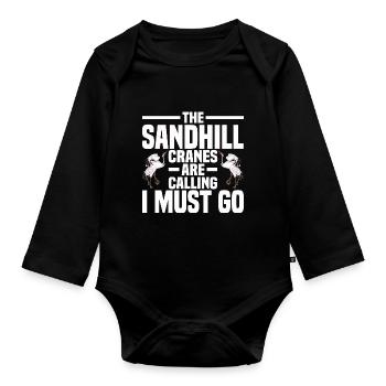 Kanadischer Kranich - Baby Bio-Langarm-Body - Schwarz - Vorne