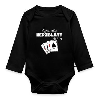 Herzblatt Offizielles Shirt - Baby Bio-Langarm-Body - Schwarz - Vorne