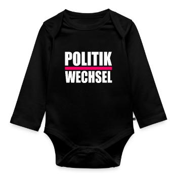 politikwechsel - Baby Bio-Langarm-Body - Schwarz - Vorne