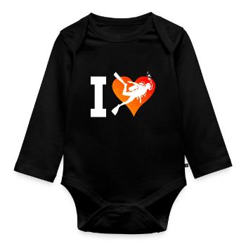 Plongée sous-marine femme Plongée sous-marine Plongeur Homme - Body Bébé bio manches longues - noir - Devant