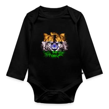 Inde - Body Bébé bio manches longues - noir - Devant