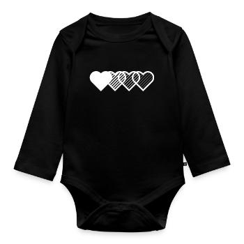 Cœur - Body Bébé bio manches longues - noir - Devant