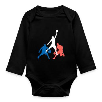 Basketball joueur de basketball supporter - Body Bébé bio manches longues - noir - Devant