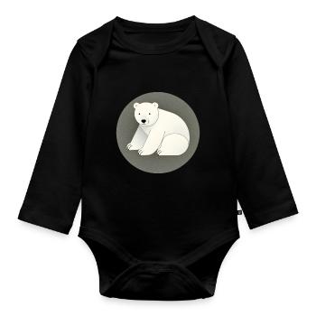 Süßer Eisbär - Baby Bio-Langarm-Body - Schwarz - Vorne