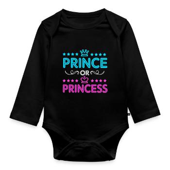 Gender Reveal - Baby Bio-Langarm-Body - Schwarz - Vorne