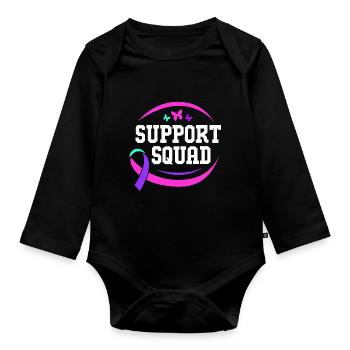 Thyroid cancer Thyroid cancer - Organic Longsleeve Baby Bodysuit - black - Front