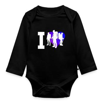Bouldering Climbing Klettern Kletterer Boulder - Baby Bio-Langarm-Body - Schwarz - Vorne