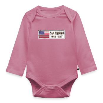 Drapeau de San Antonio - Body Bébé bio manches longues - mauve - Devant