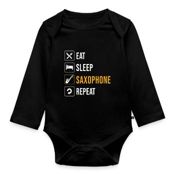 Saxophoniste saxophoniste - Body Bébé bio manches longues - noir - Devant