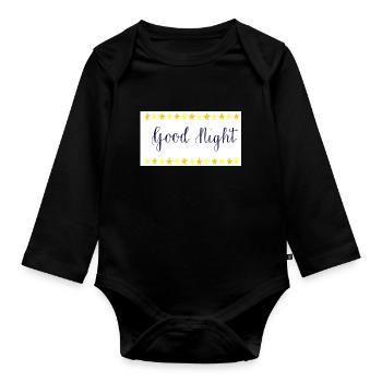 good night - Baby Bio-Langarm-Body - Schwarz - Vorne